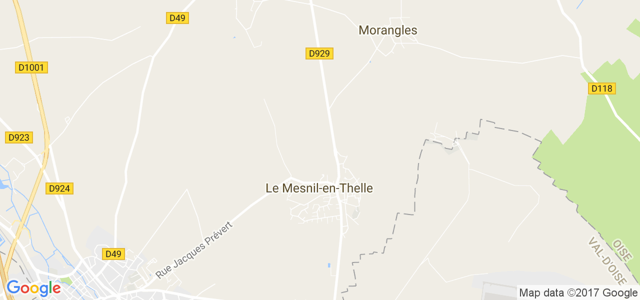 map de la ville de Le Mesnil-en-Thelle