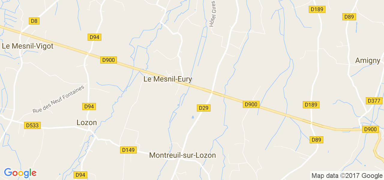 map de la ville de Le Mesnil-Eury