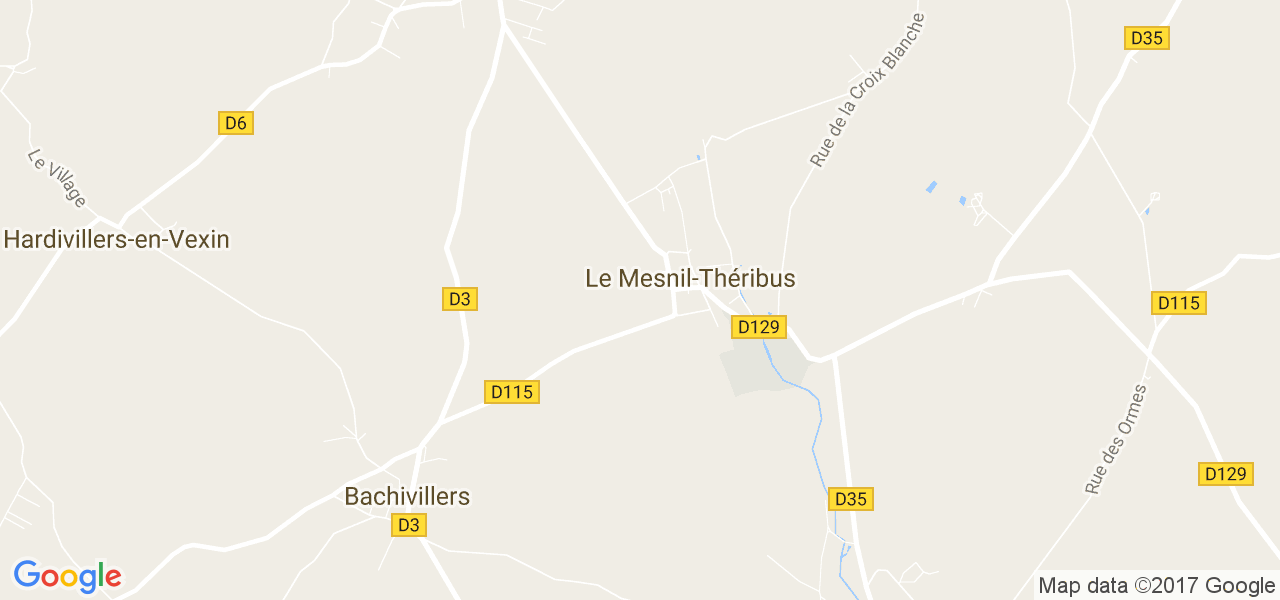 map de la ville de Le Mesnil-Théribus