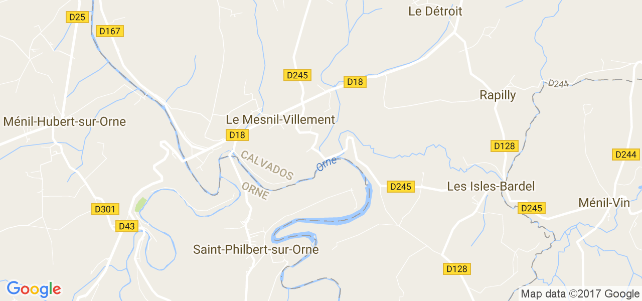 map de la ville de Le Mesnil-Villement