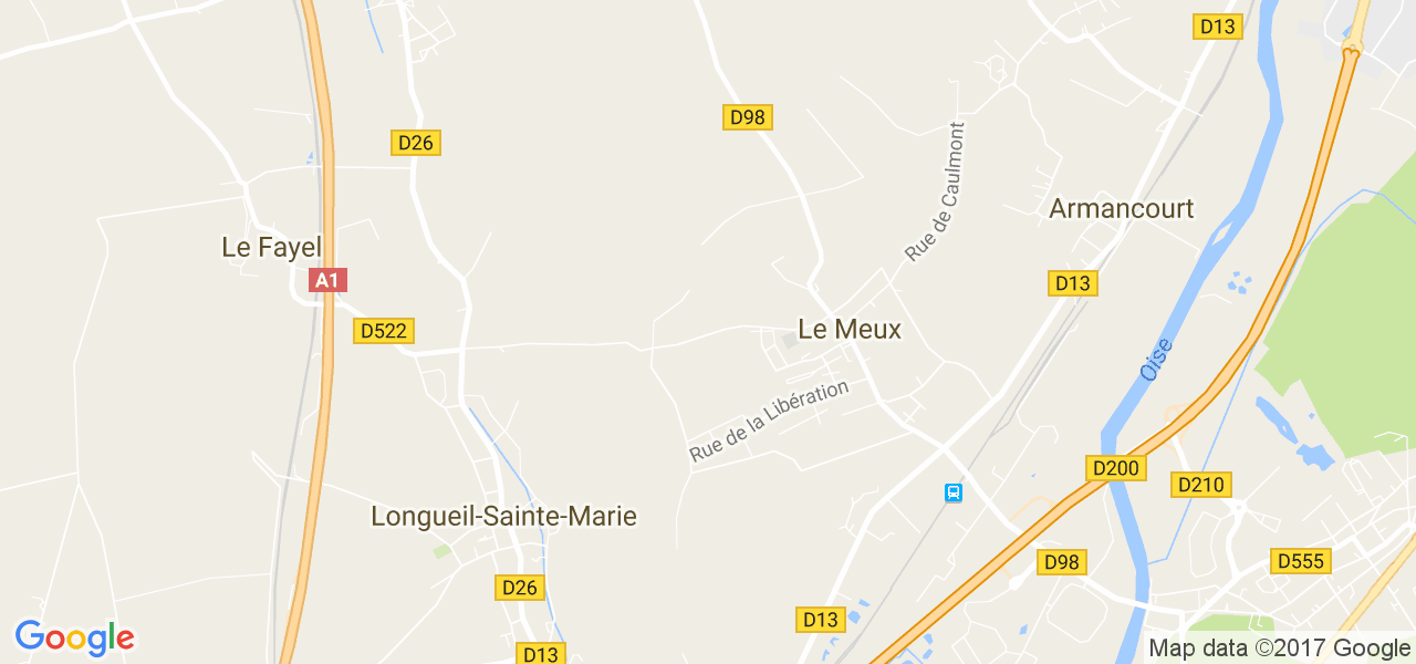 map de la ville de Le Meux