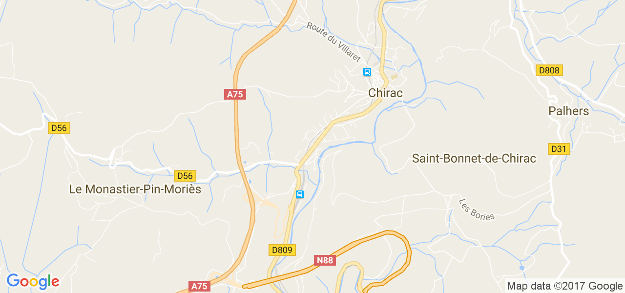 map de la ville de Le Monastier-Pin-Moriès