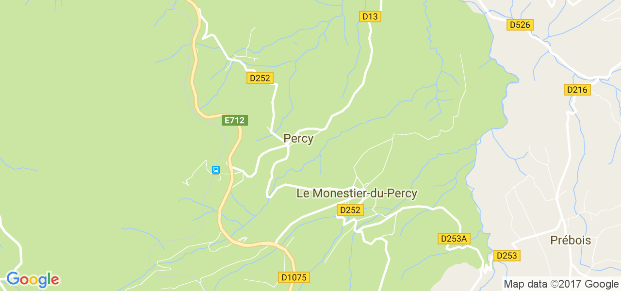 map de la ville de Le Monestier-du-Percy