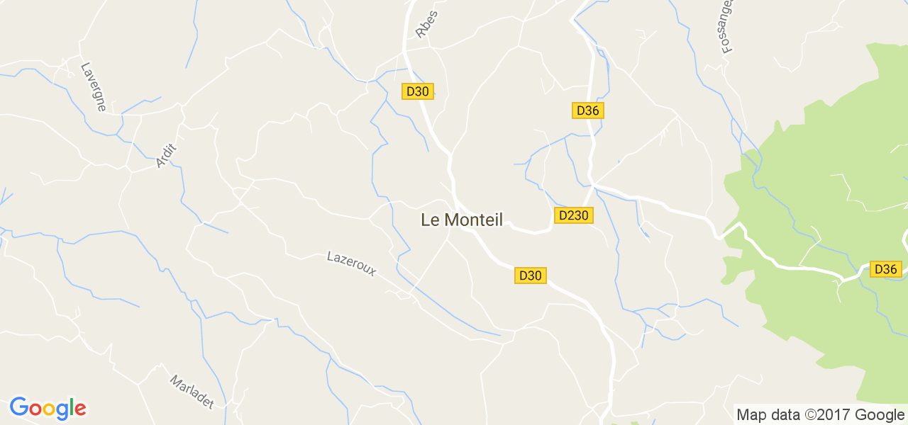 map de la ville de Le Monteil