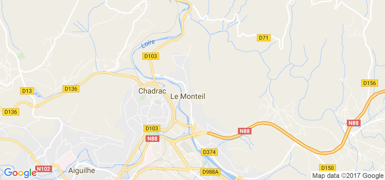 map de la ville de Le Monteil