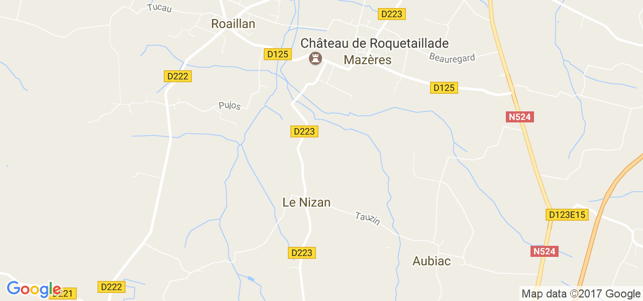 map de la ville de Le Nizan