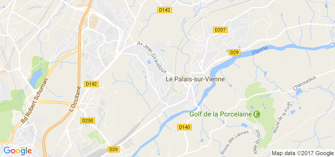 map de la ville de Le Palais-sur-Vienne