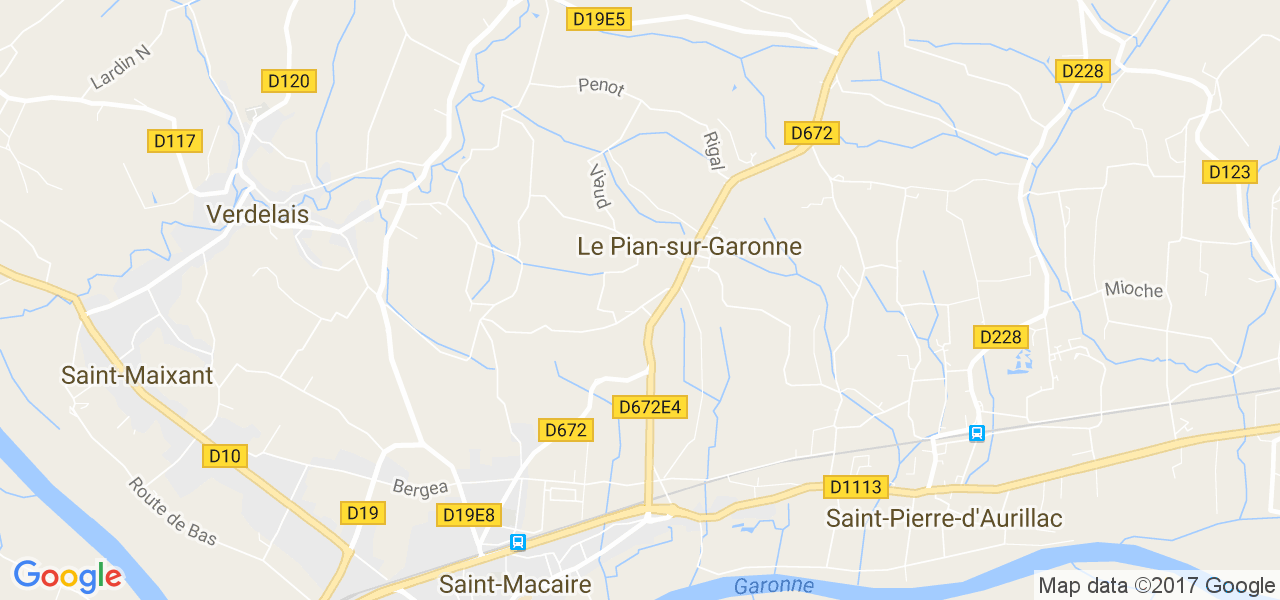 map de la ville de Le Pian-sur-Garonne