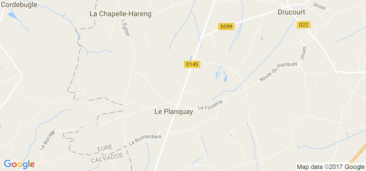 map de la ville de Le Planquay