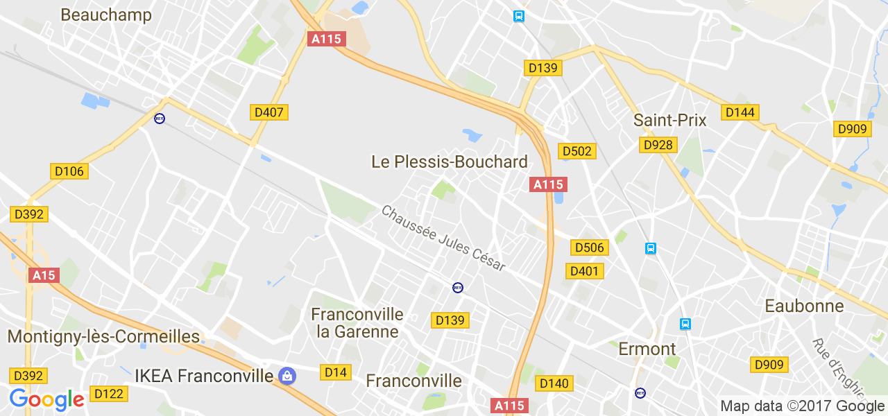 map de la ville de Le Plessis-Bouchard