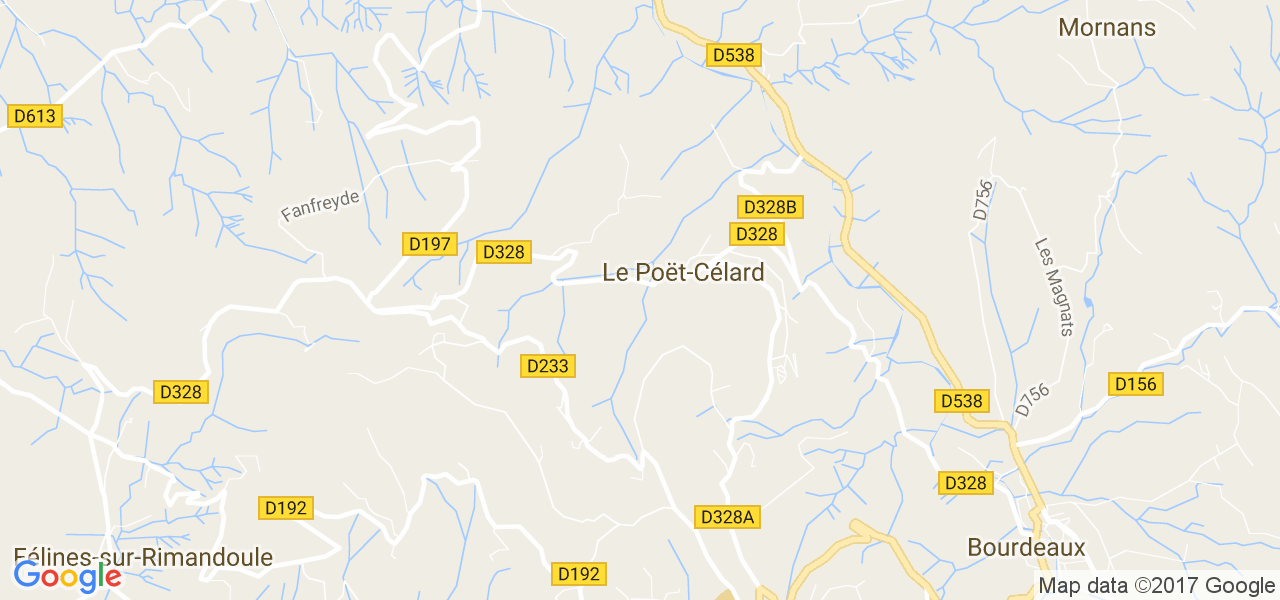 map de la ville de Le Poët-Célard