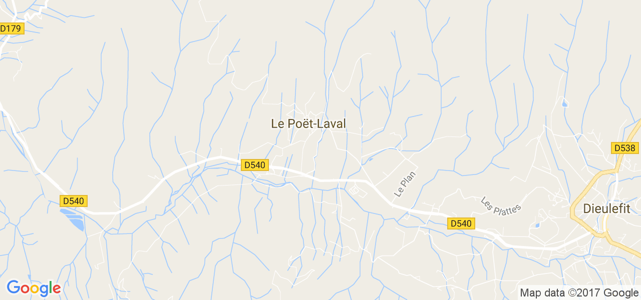 map de la ville de Le Poët-Laval