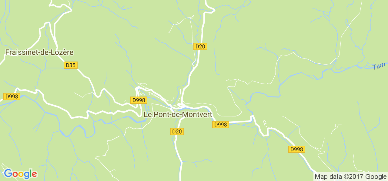 map de la ville de Le Pont-de-Montvert