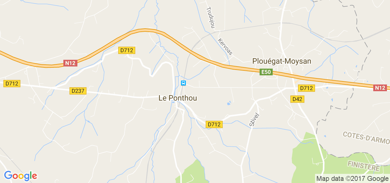 map de la ville de Le Ponthou