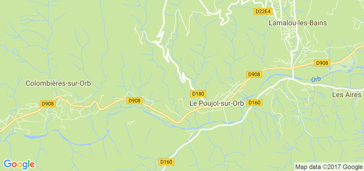 map de la ville de Le Poujol-sur-Orb