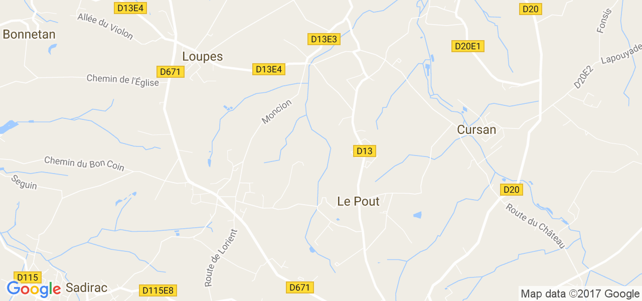 map de la ville de Le Pout