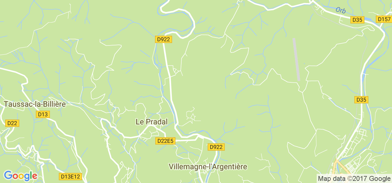 map de la ville de Le Pradal