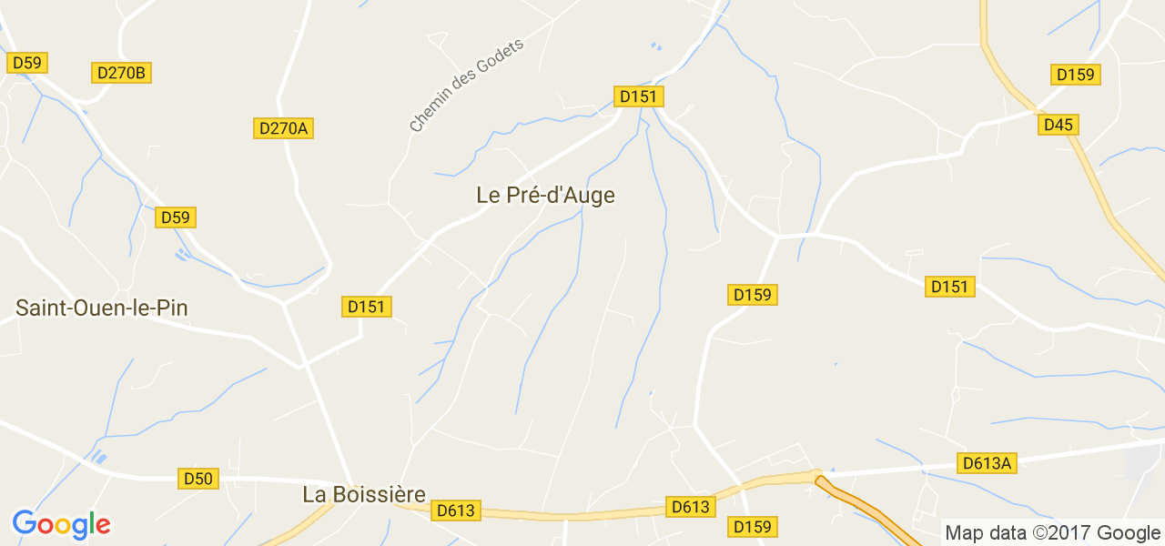 map de la ville de Le Pré-d'Auge