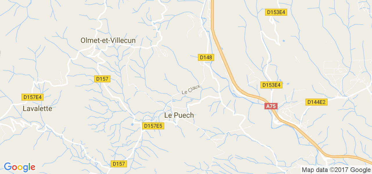 map de la ville de Le Puech