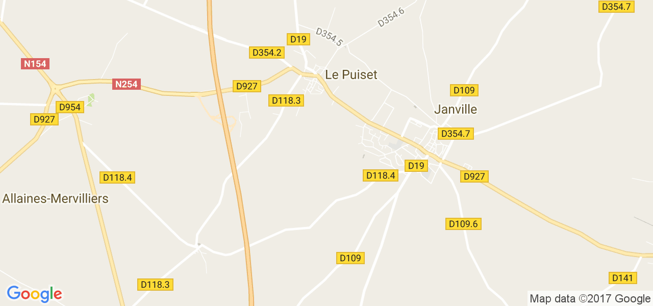 map de la ville de Le Puiset