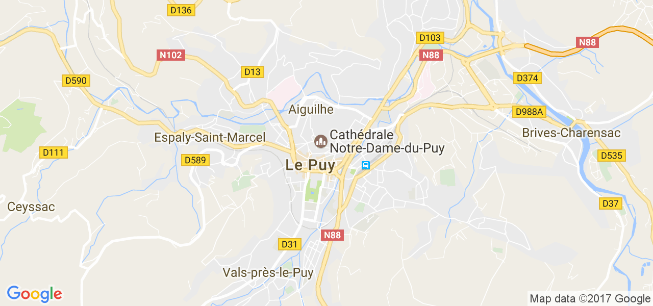 map de la ville de Le Puy-en-Velay