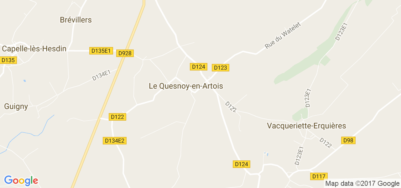 map de la ville de Le Quesnoy-en-Artois