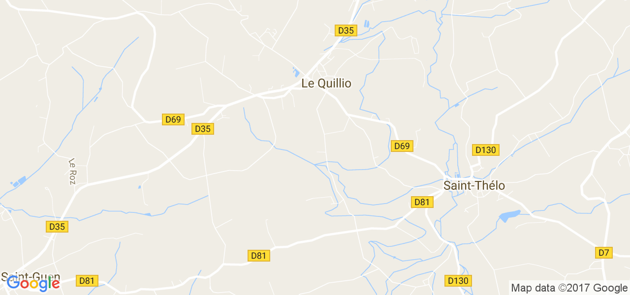 map de la ville de Le Quillio