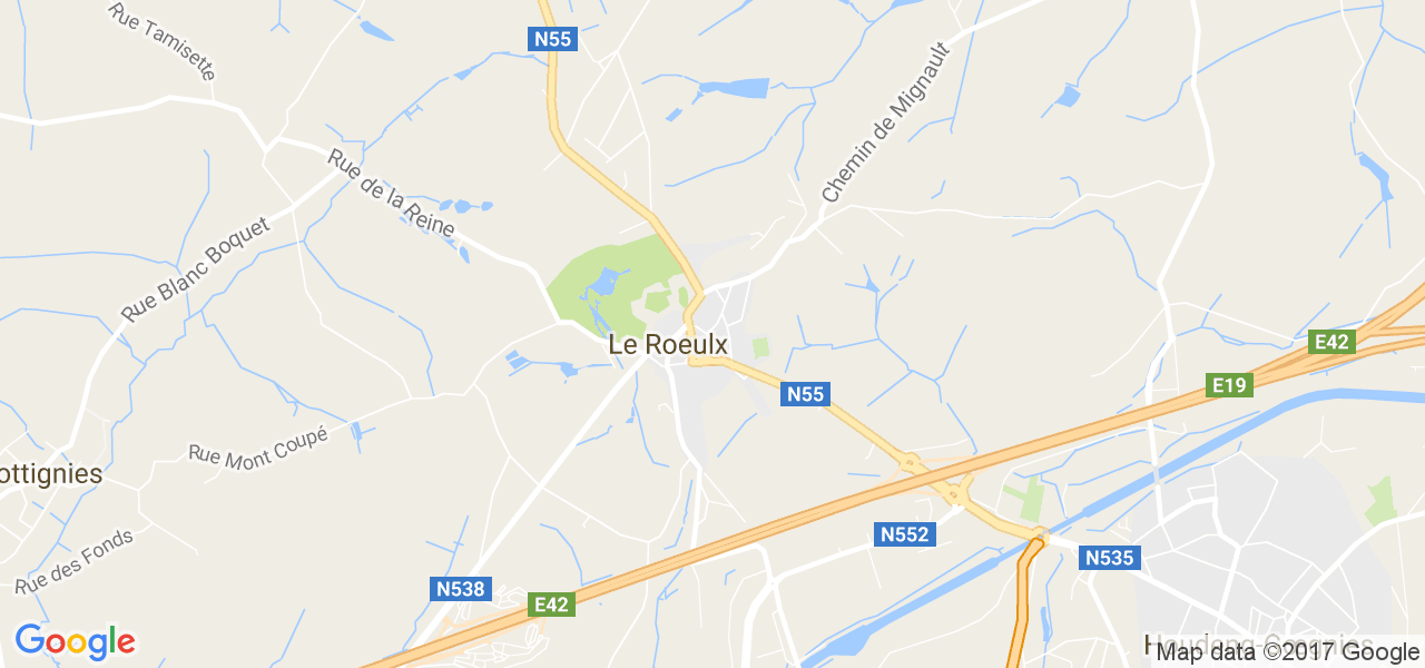 map de la ville de Le Roeulx