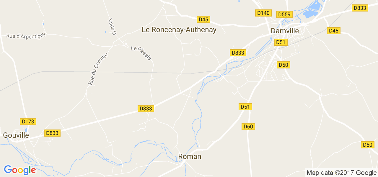 map de la ville de Le Roncenay-Authenay