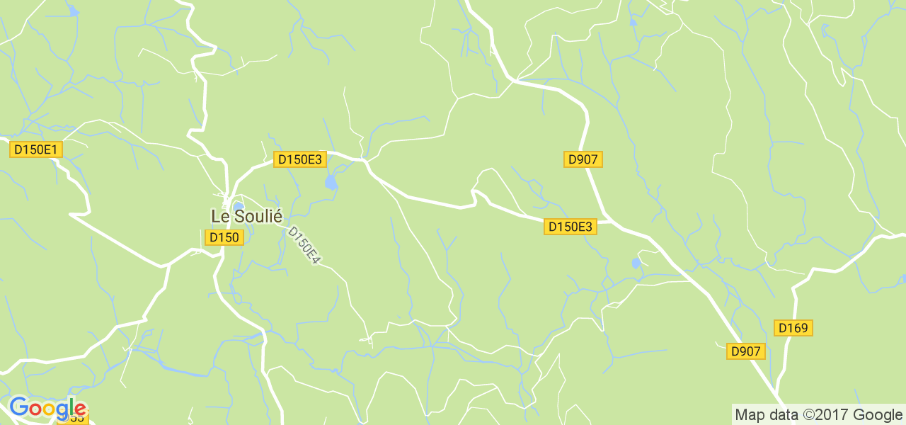 map de la ville de Le Soulié