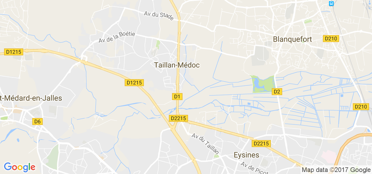 map de la ville de Le Taillan-Médoc