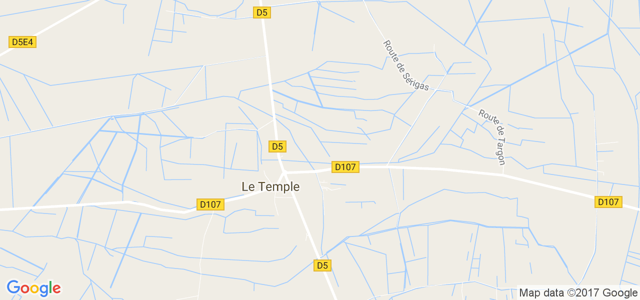 map de la ville de Le Temple