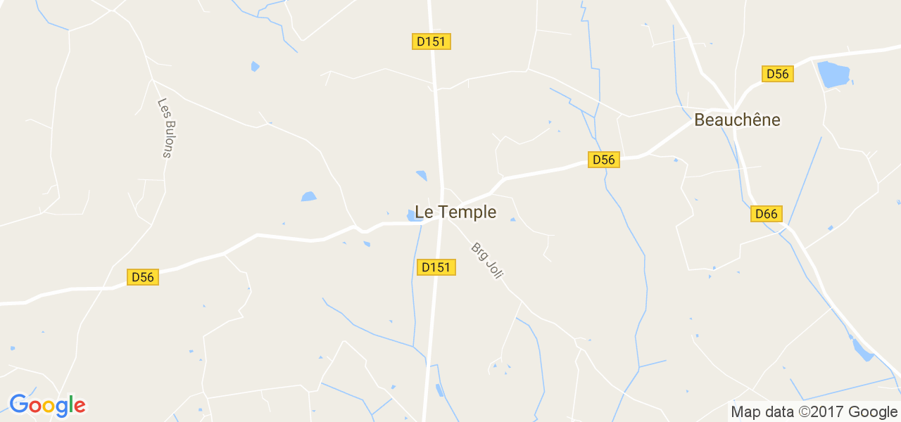 map de la ville de Le Temple