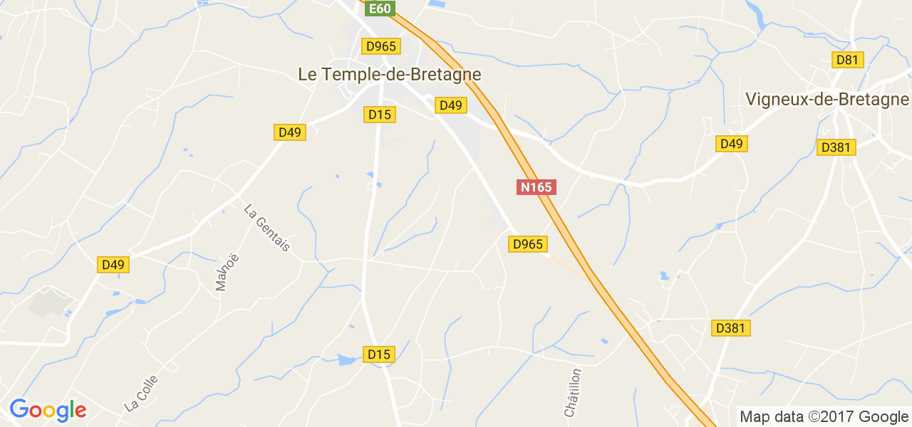 map de la ville de Le Temple-de-Bretagne