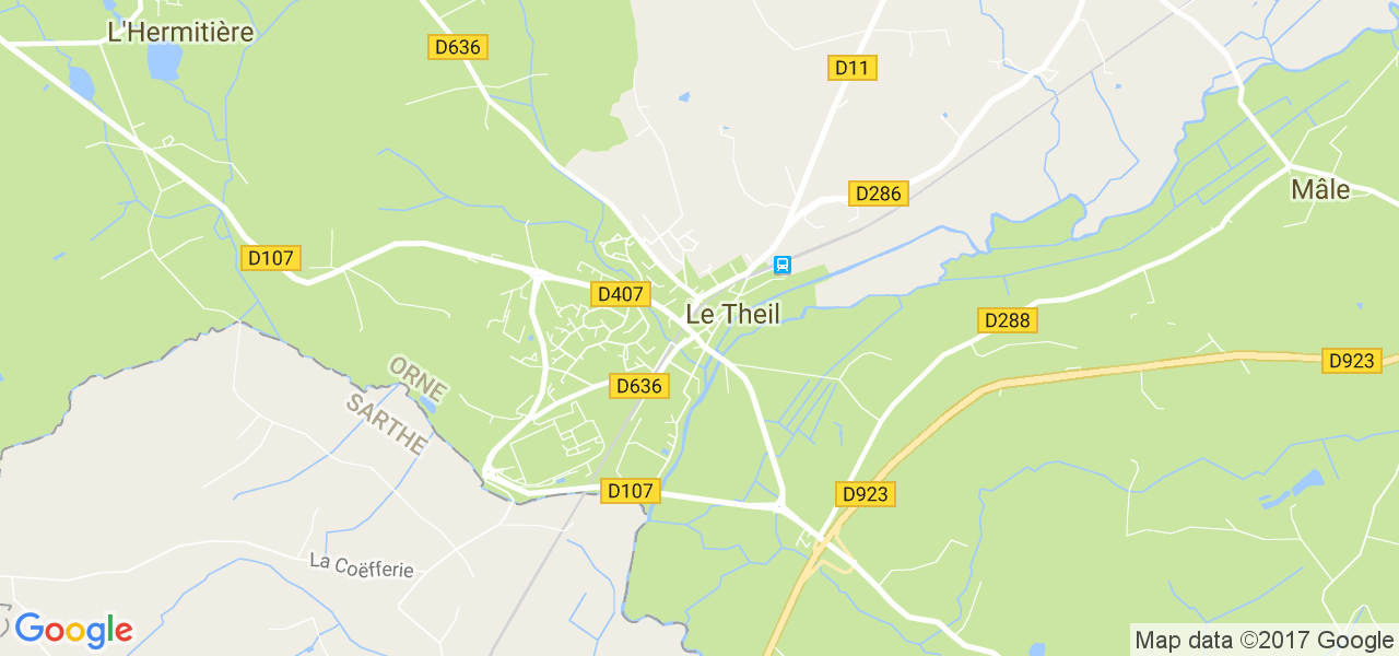 map de la ville de Le Theil