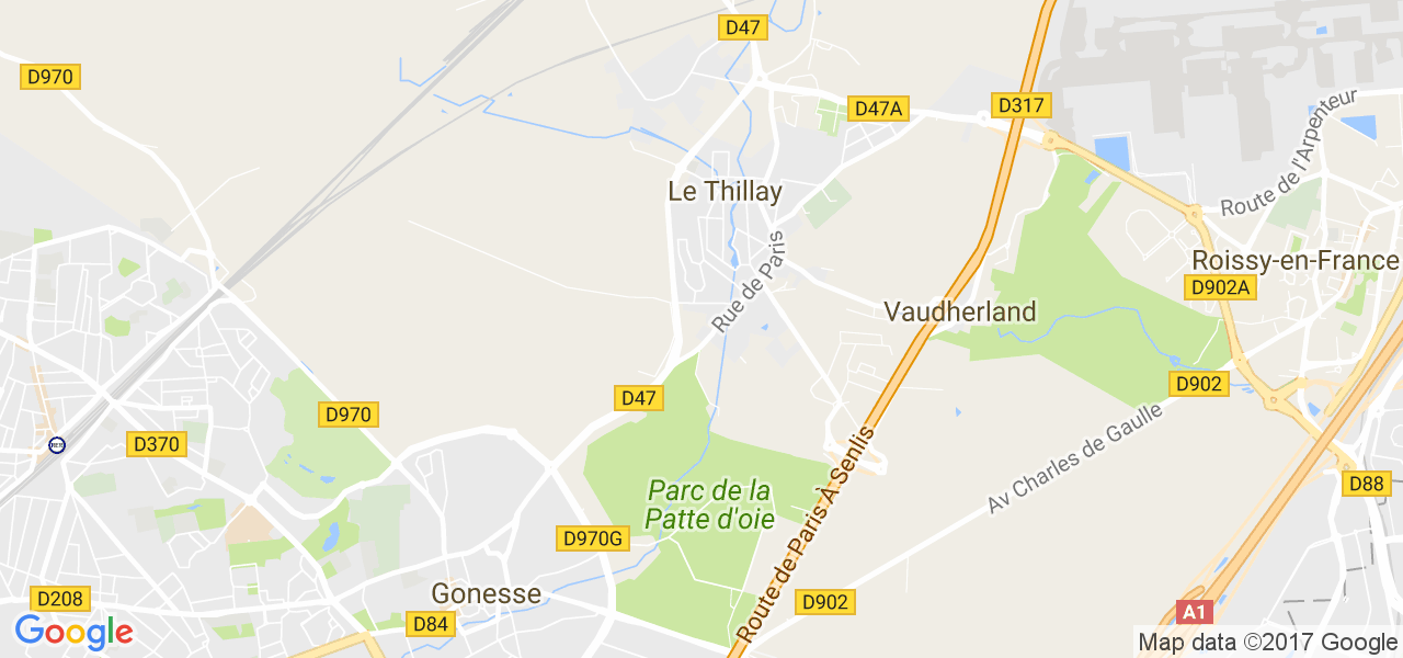 map de la ville de Le Thillay