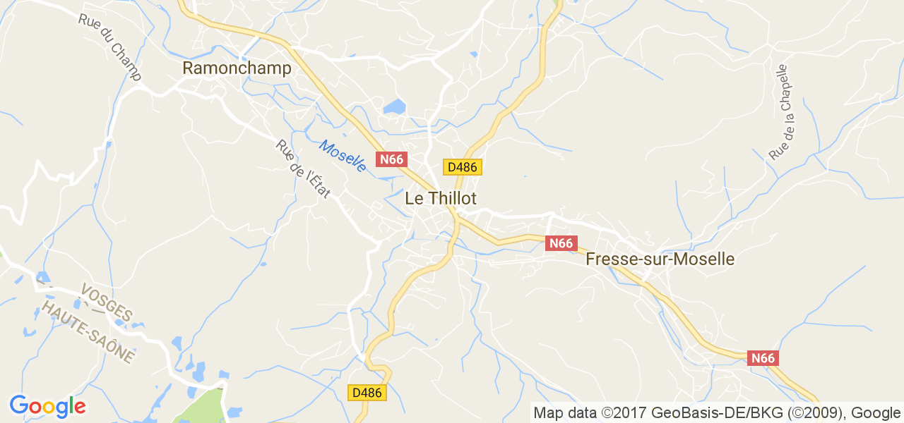 map de la ville de Le Thillot