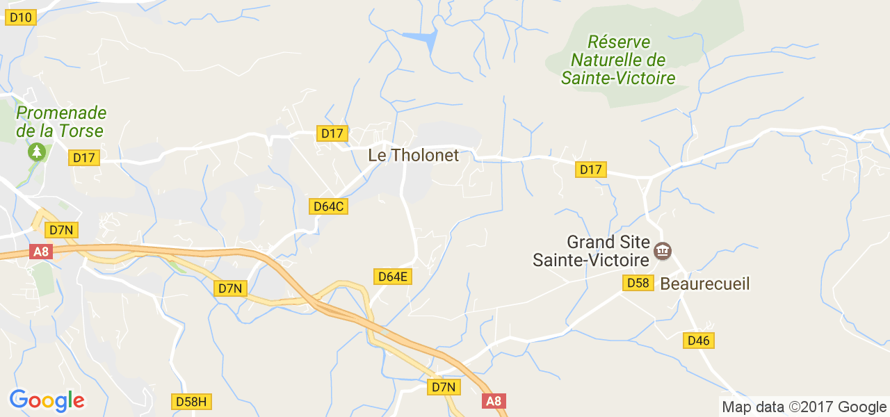 map de la ville de Le Tholonet