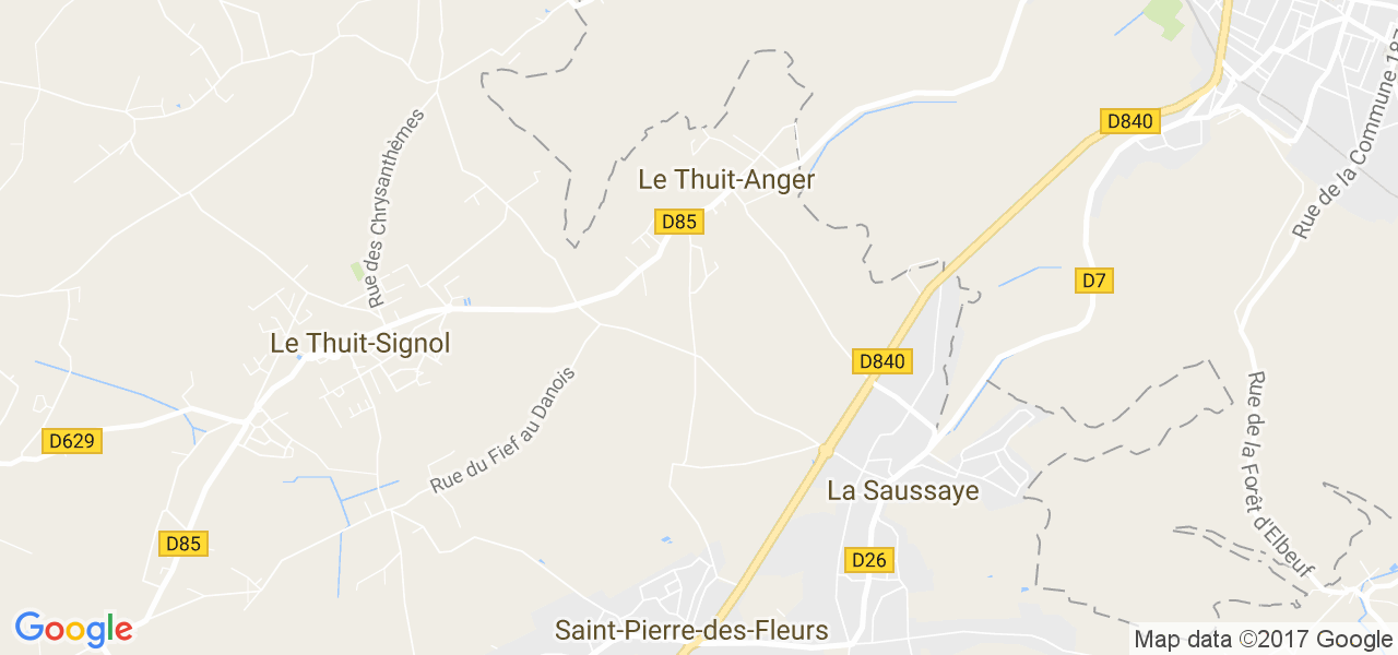 map de la ville de Le Thuit-Anger