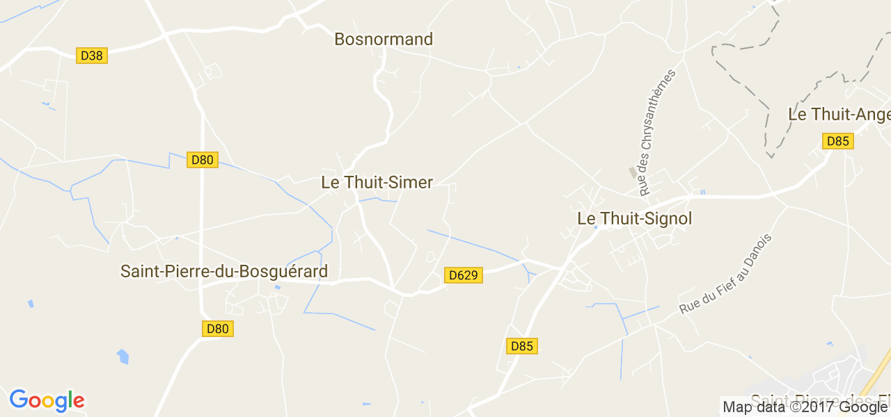 map de la ville de Le Thuit-Simer