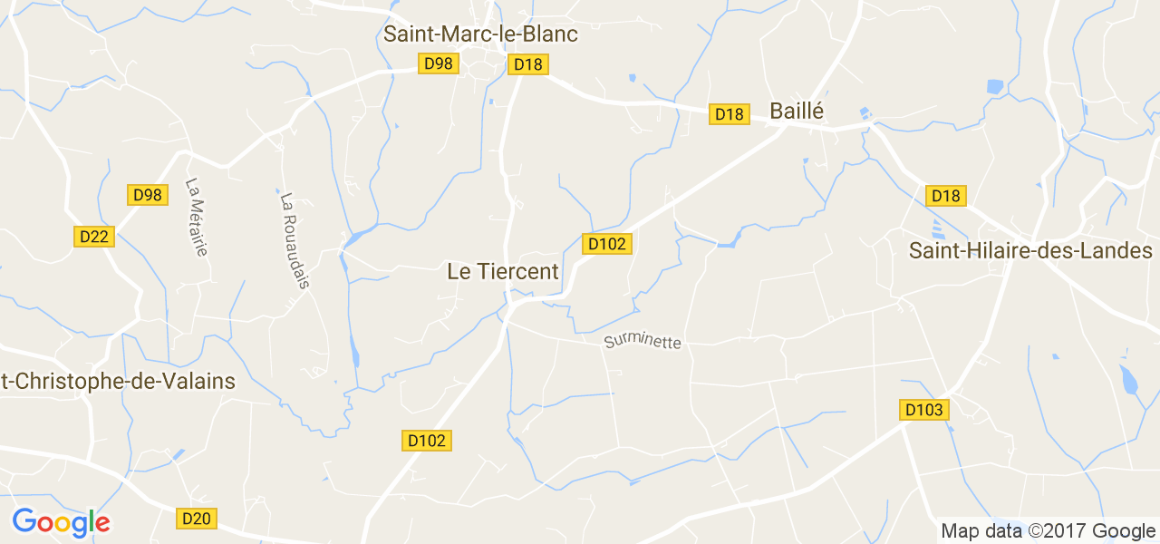 map de la ville de Le Tiercent