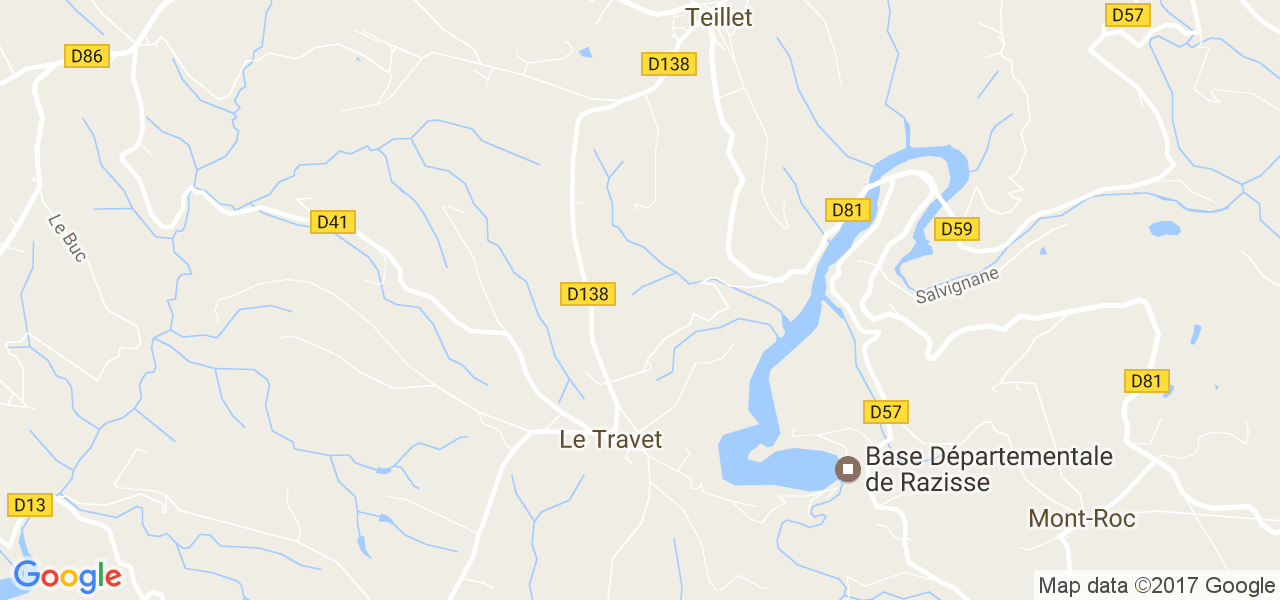 map de la ville de Le Travet