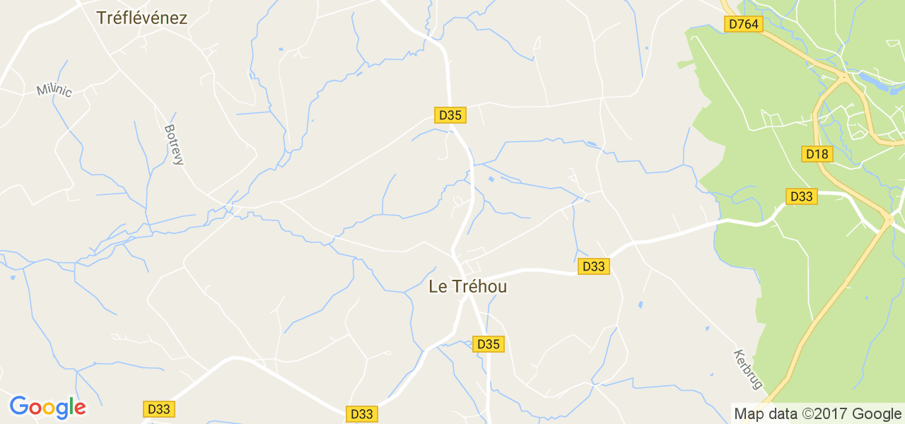 map de la ville de Le Tréhou