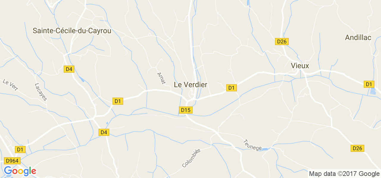 map de la ville de Le Verdier