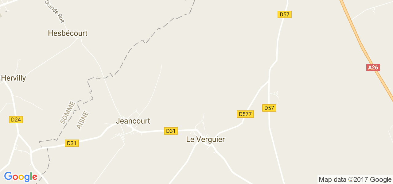 map de la ville de Le Verguier