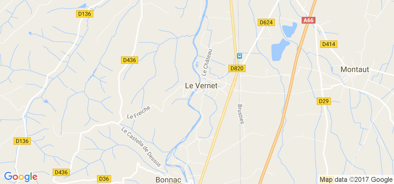 map de la ville de Le Vernet