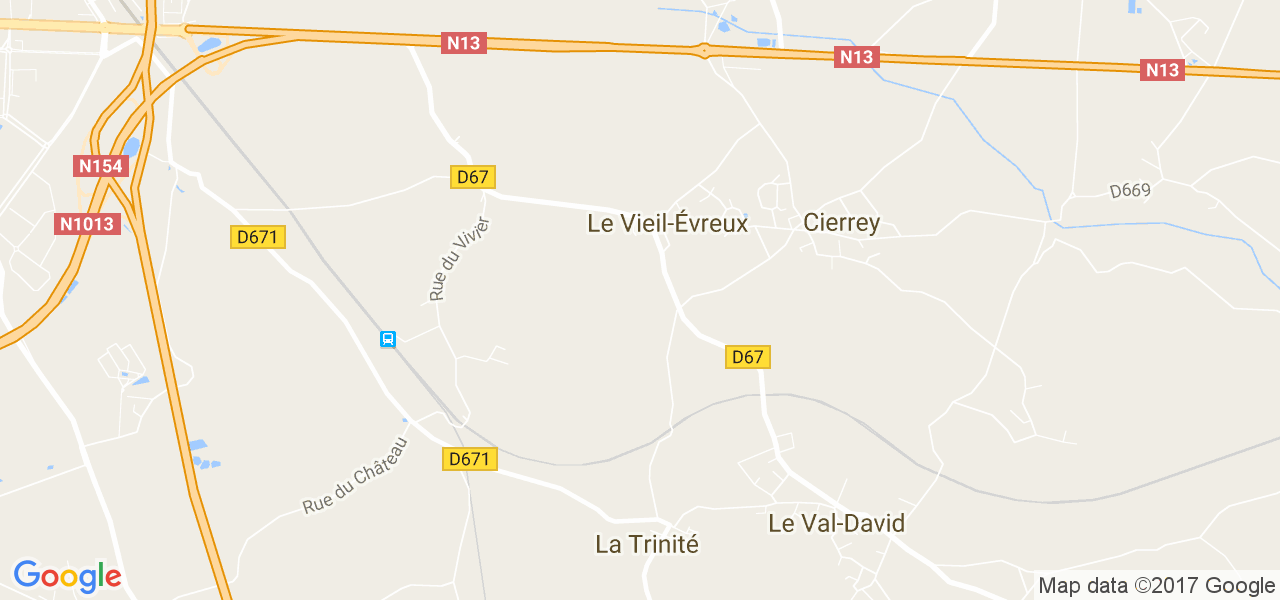 map de la ville de Le Vieil-Évreux