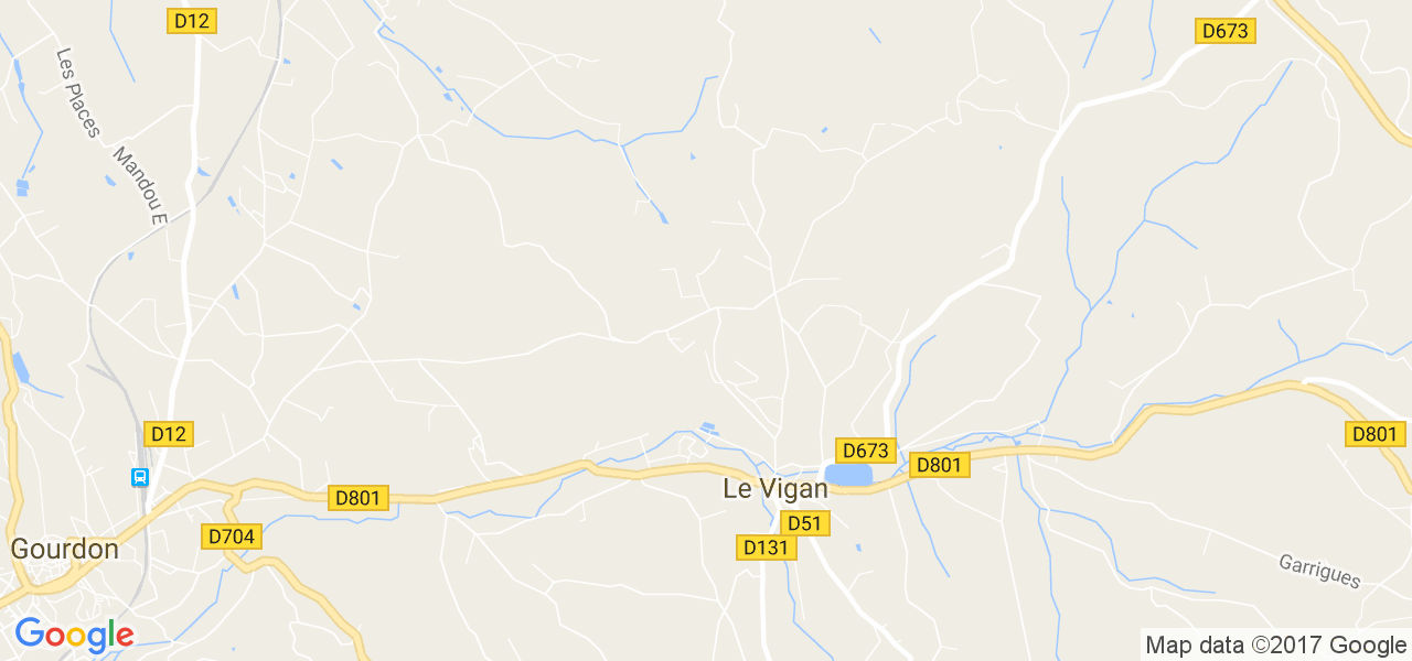 map de la ville de Le Vigan