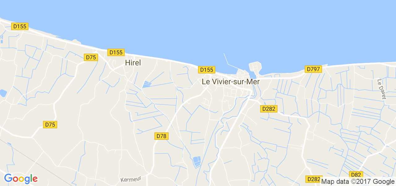 map de la ville de Le Vivier-sur-Mer