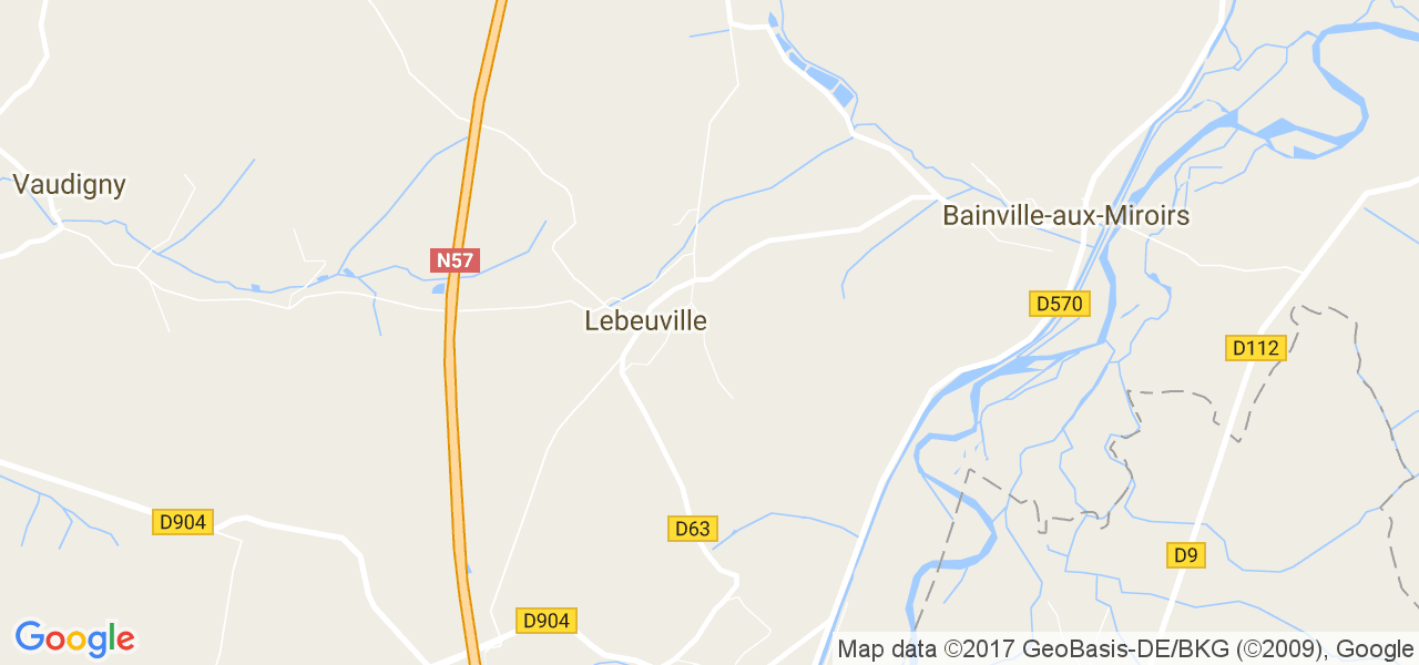 map de la ville de Lebeuville